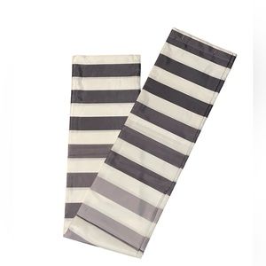 Grey and white striped shower curtain